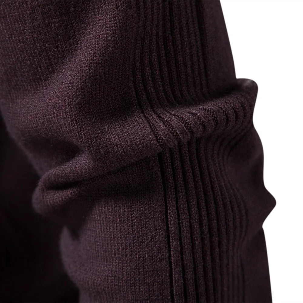 Men's Mock Neck Long Sleeve Knit Sweater