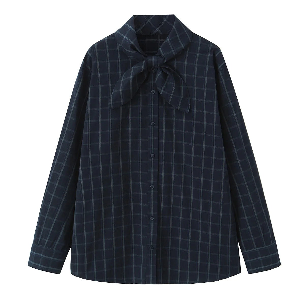 Women's Long Sleeve Blouse with Scarf Neck Detail