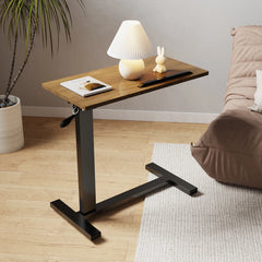 Adjustable Overbed Table with Wheels Split Top Tilting Bedside Bed Table with Tray Rolling Laptop Computer Standing