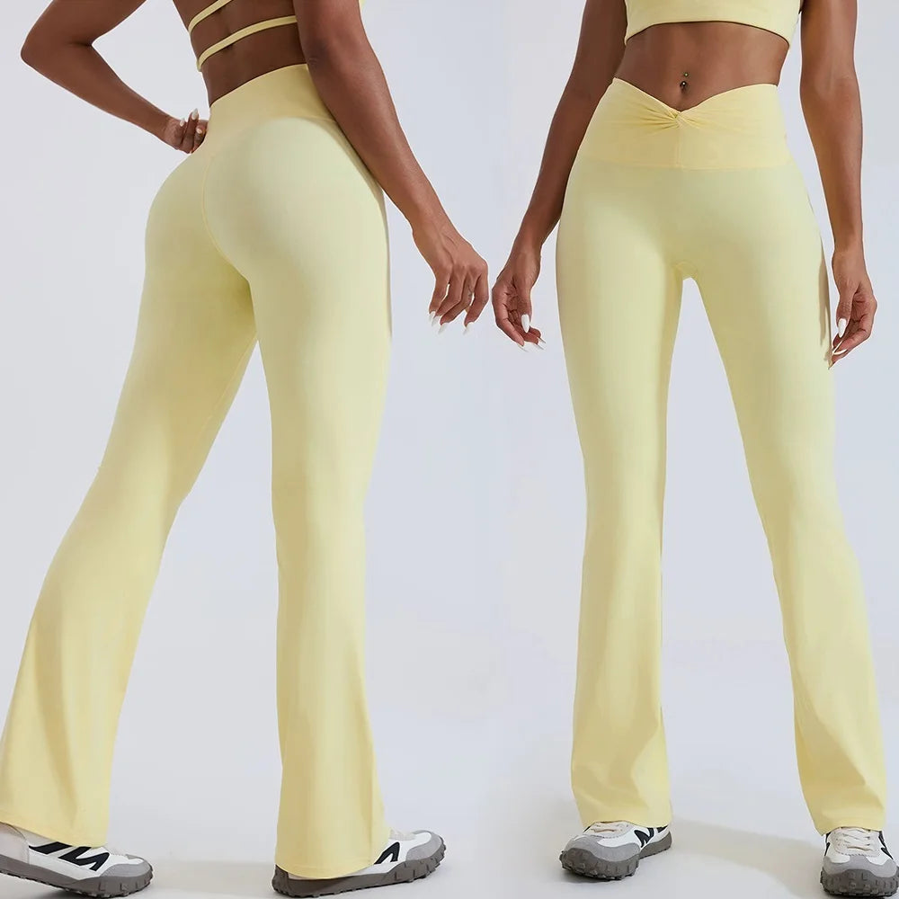 Women's High-Waist Flared Workout Pants