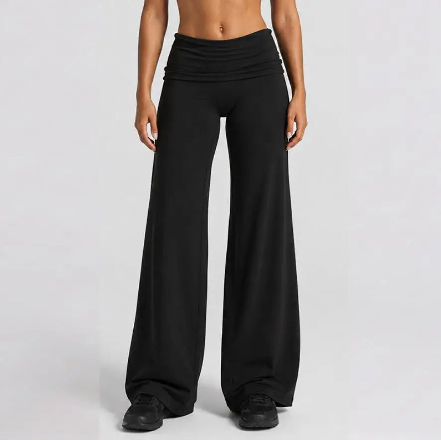 Women's Nylon Blend Flared Workout Pants with Coordinating Top Style Options
