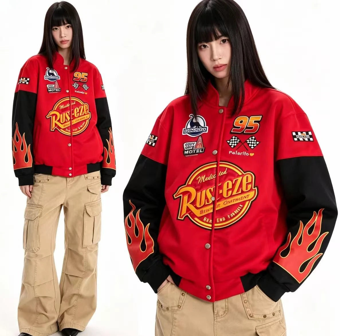 Color Block Long Sleeve Casual Streetwear Racing Style Jacket