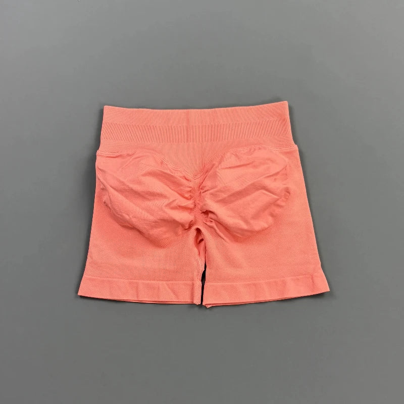 Women's High Waist Nylon Blend Scrunch Shorts for Gym Training
