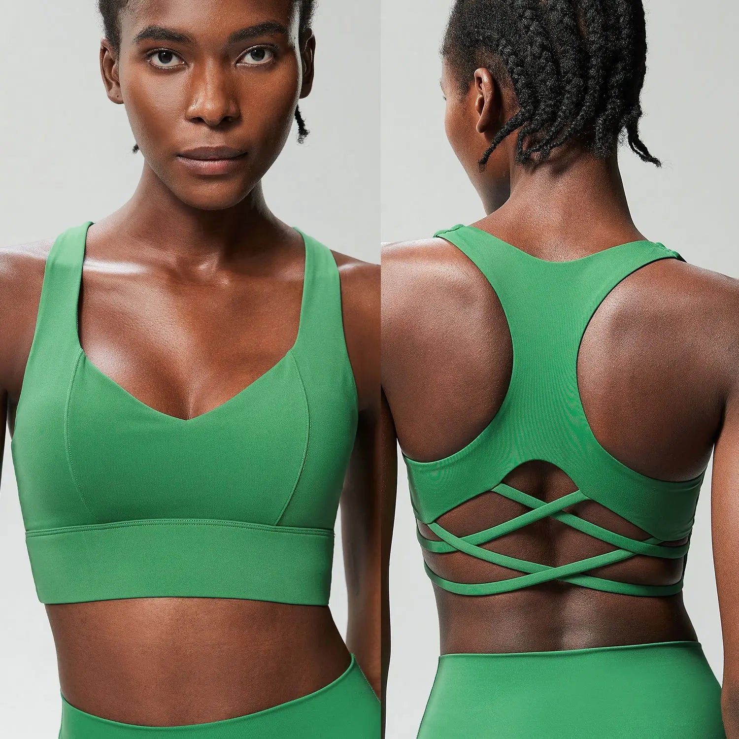 Women's Racerback Lattice Strap Sports Bra