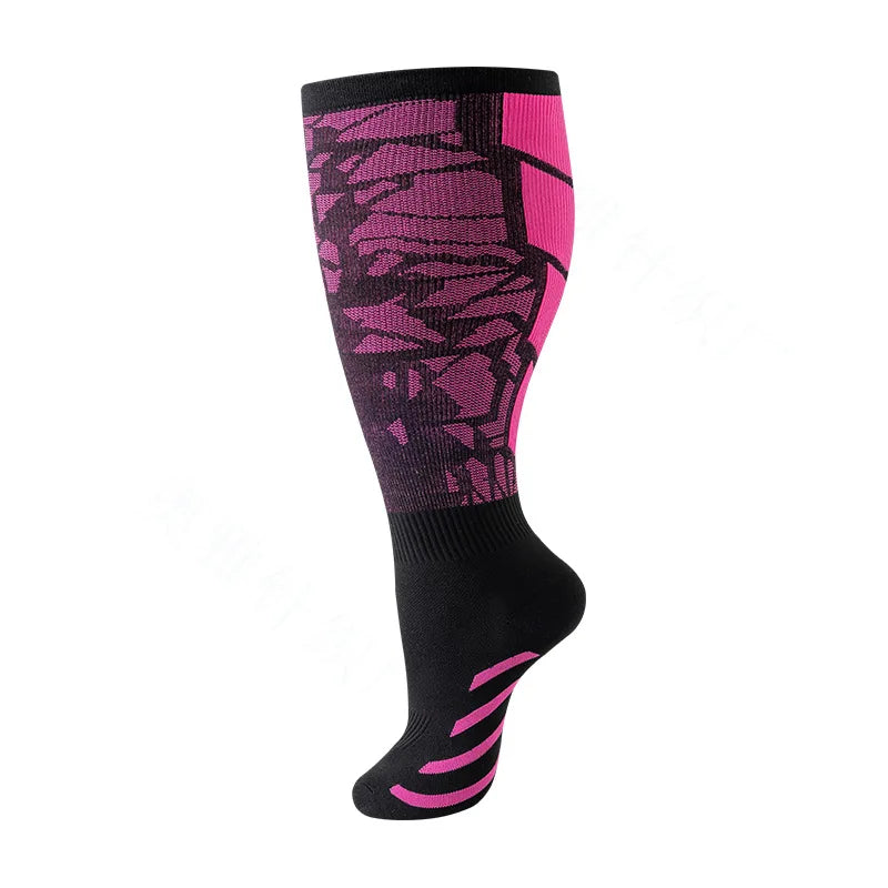 Plus Size Knee High Compression Socks with Pattern Options