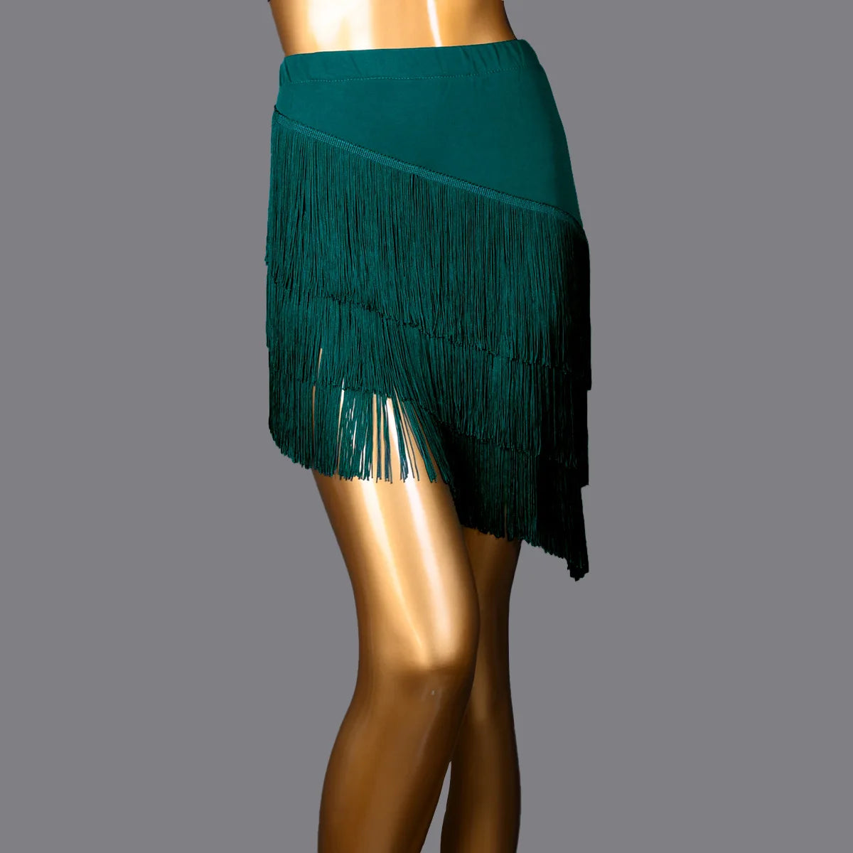 Women's Layered Fringe Latin Dance Skirt for Ballroom Practice Outfits