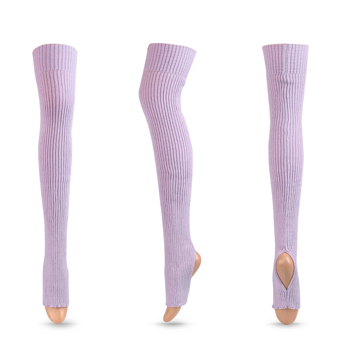 Long Ribbed Ballet Leg Warmers with Stirrup Openings