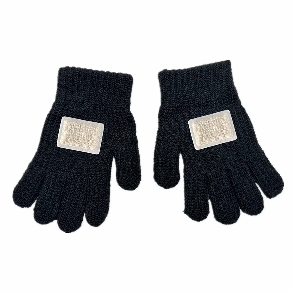 Children's Cotton Knitted Beanie with Patch Designs and Original Size Options