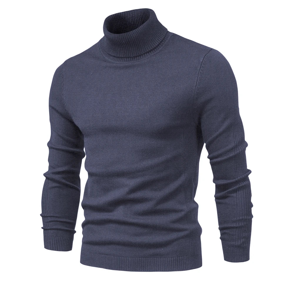 Men's Mock Neck Long Sleeve Knit Sweater