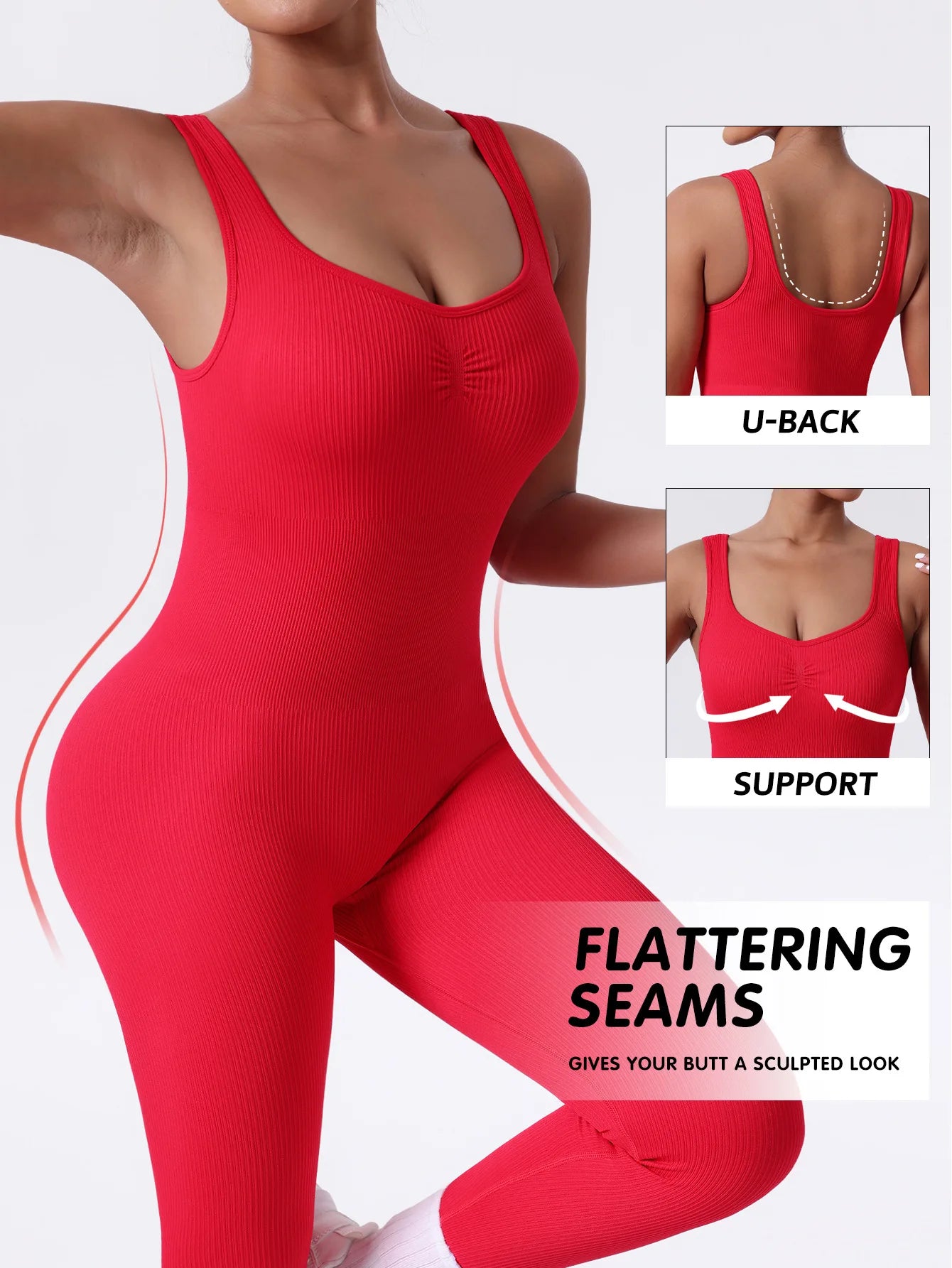 Women's Sweetheart Neck Nylon Blend Workout Jumpsuit with Wide Shoulder Straps
