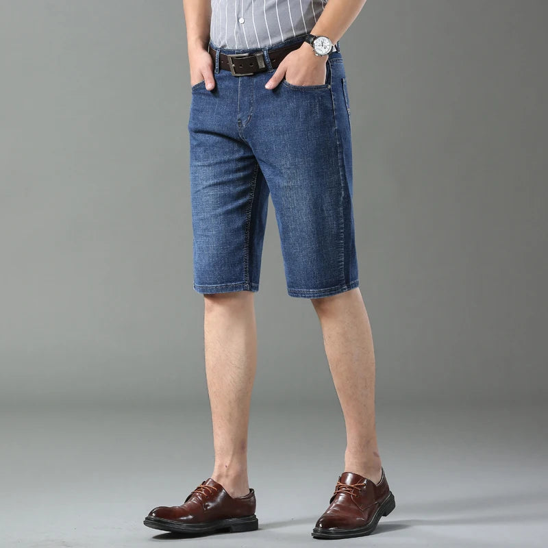 Men's Straight Cut Denim Shorts for Casual Everyday Wear