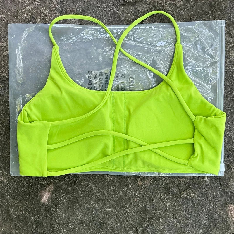 Women's Thin Strap Cross Back Sports Bra
