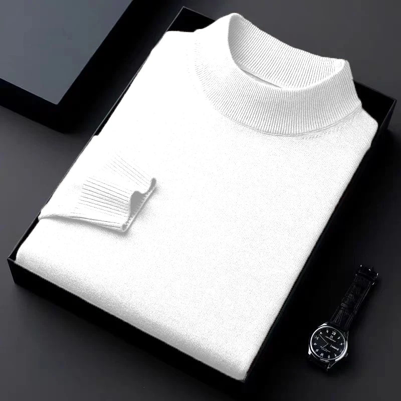 Men's Mock Neck Long Sleeve Knit Sweater