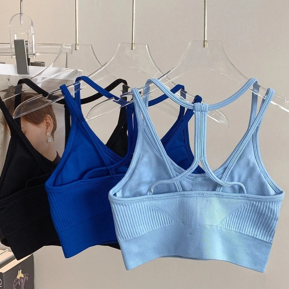 Women's Ribbed Scoop Neck Sports Bra