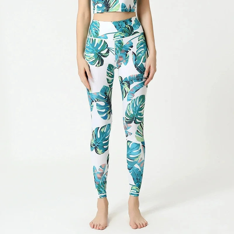 Women's Floral Sports Bra and Leggings Workout Set