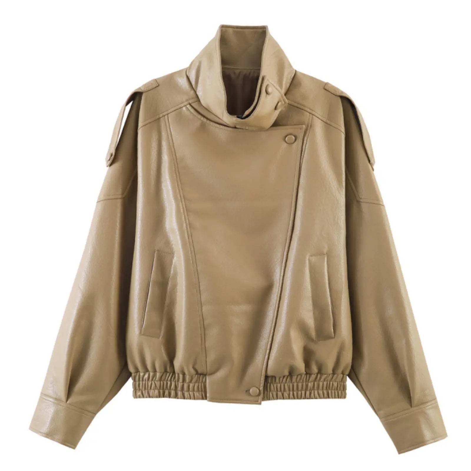 Women's Asymmetric High-Neck Zip-Front Jacket