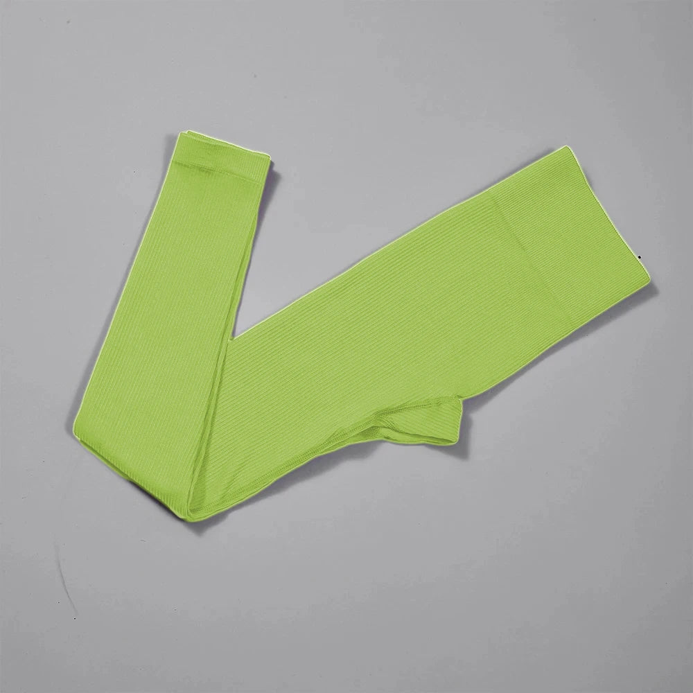Women's Ribbed Full Length Leggings For Workout Outfits