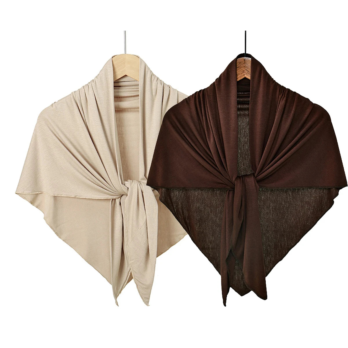 Solid Triangle Head Scarf with Tie Back Styling