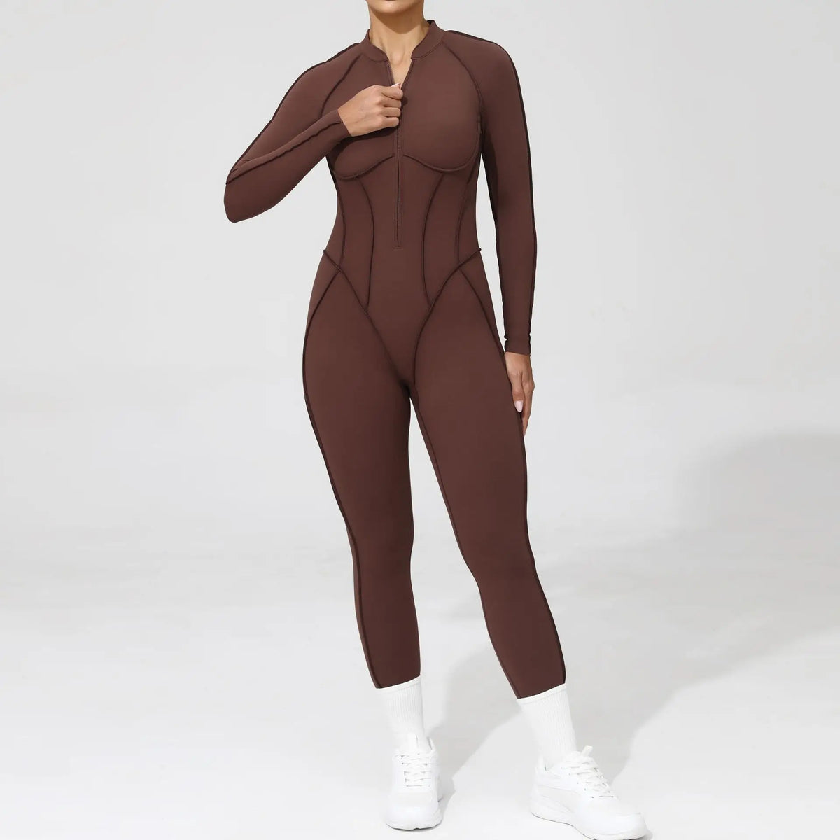 Women's Contoured Workout One Piece with Back Cutout and Multiple Sleeve Styles