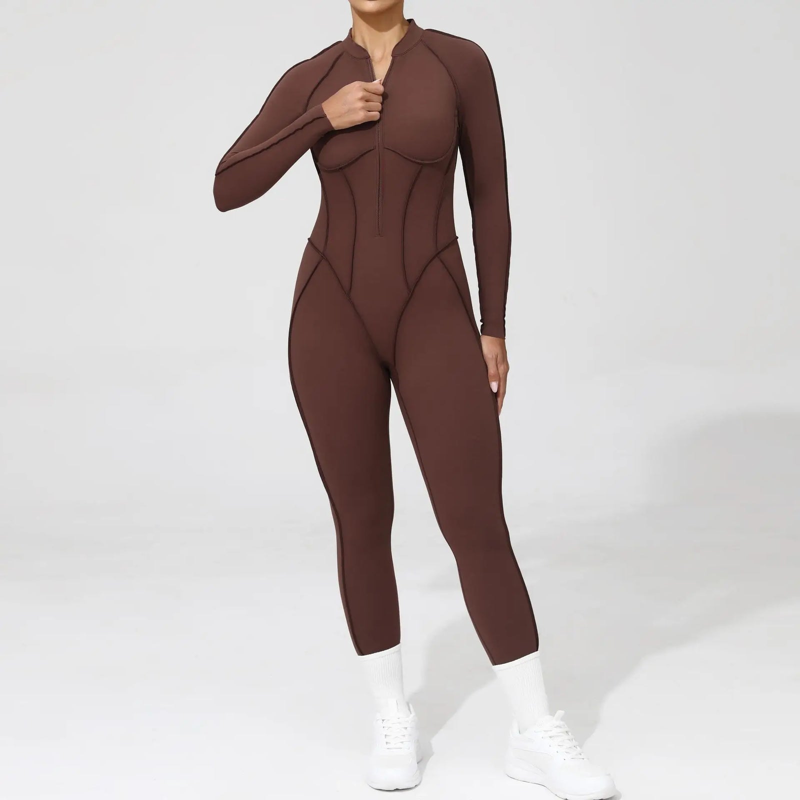 Women's Contoured Workout One Piece with Back Cutout and Multiple Sleeve Styles