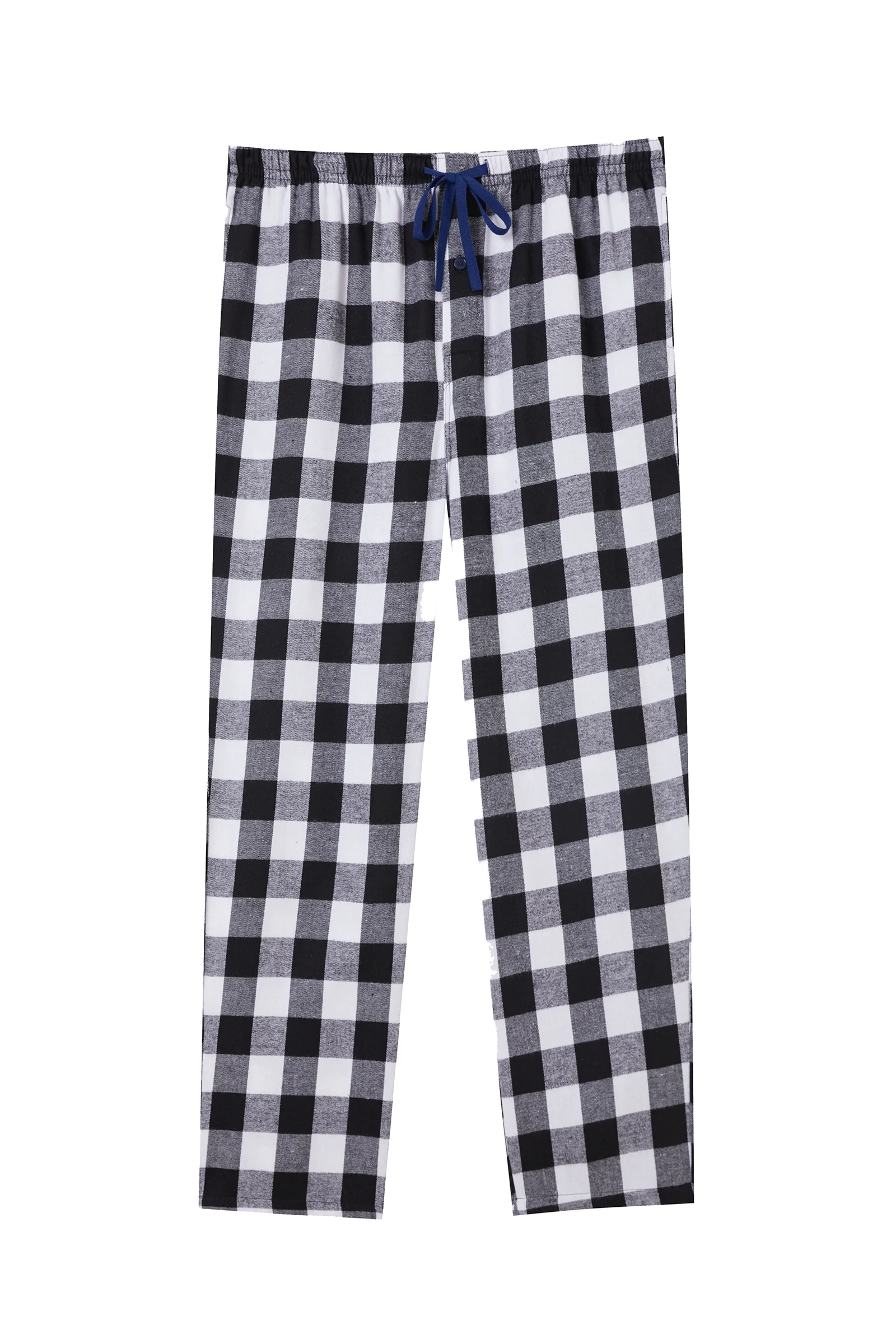 Men's Plaid Elastic Waist Pocket Straight Leg Pajama Lounge Pants