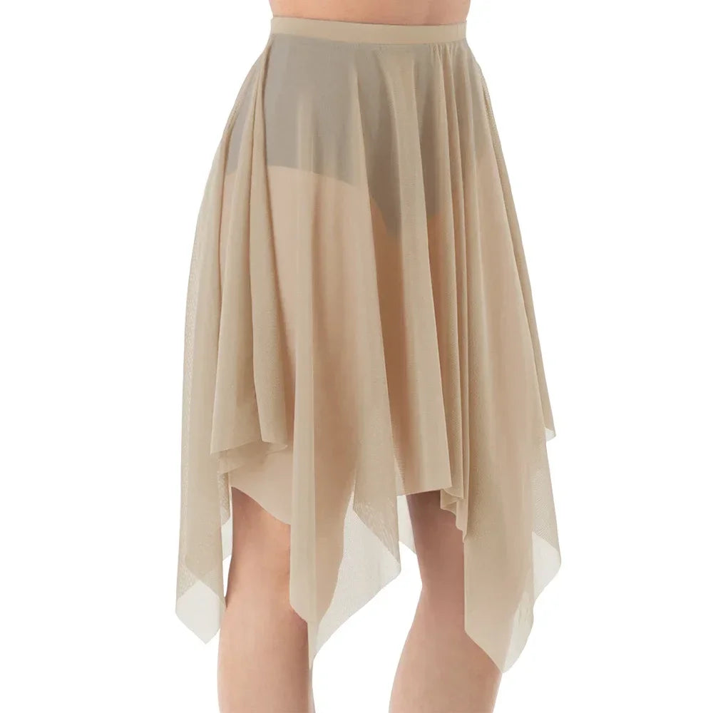 Handkerchief Hem Mesh Ballet Skirt with Child and Adult Size Options