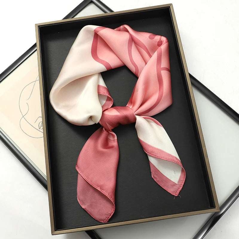 Ornate Print Square Scarf with Decorative Border Patterns