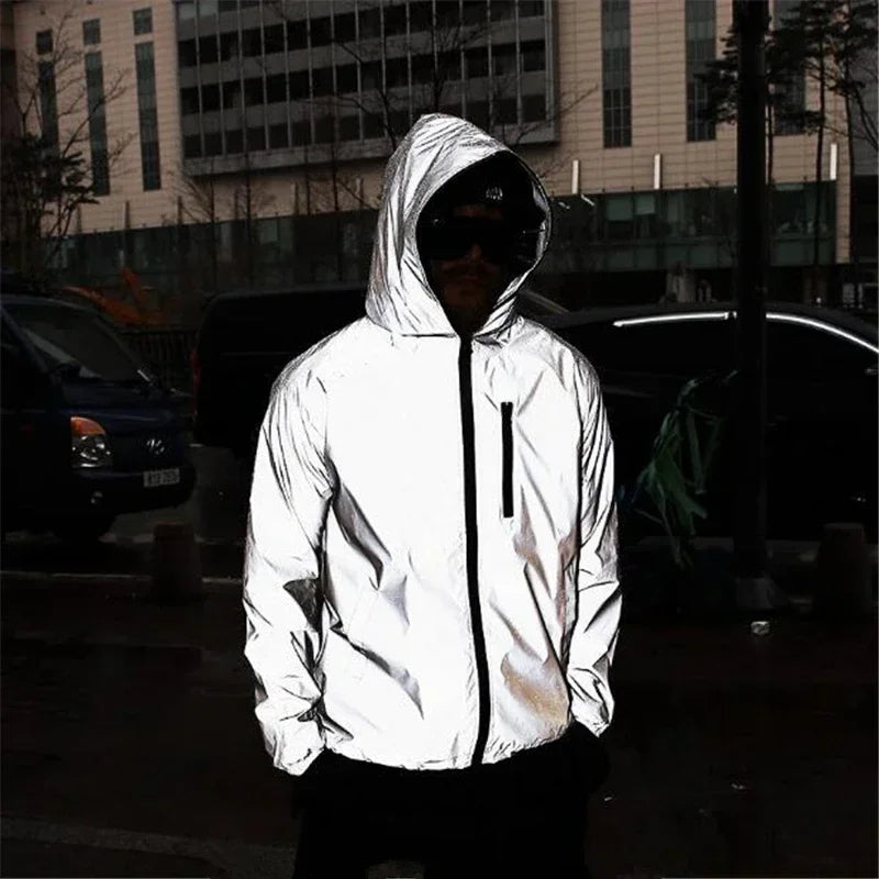 Hooded Long Sleeve Full Zip Casual Streetwear Jacket