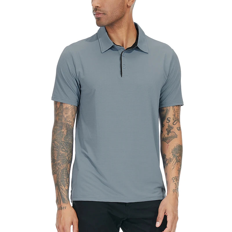 Men's Athletic Short Sleeve Polo Shirt Lightweight Quick Dry Sport Workout Shirt Summer Casual Thin Outdoor Shirts US/ EU Size