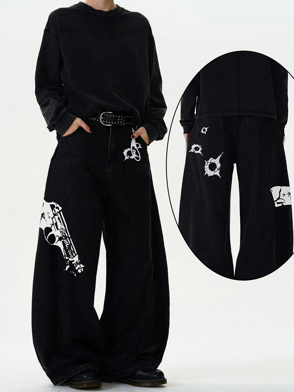 Men's Wide Leg Denim Jeans for Casual Everyday Wear