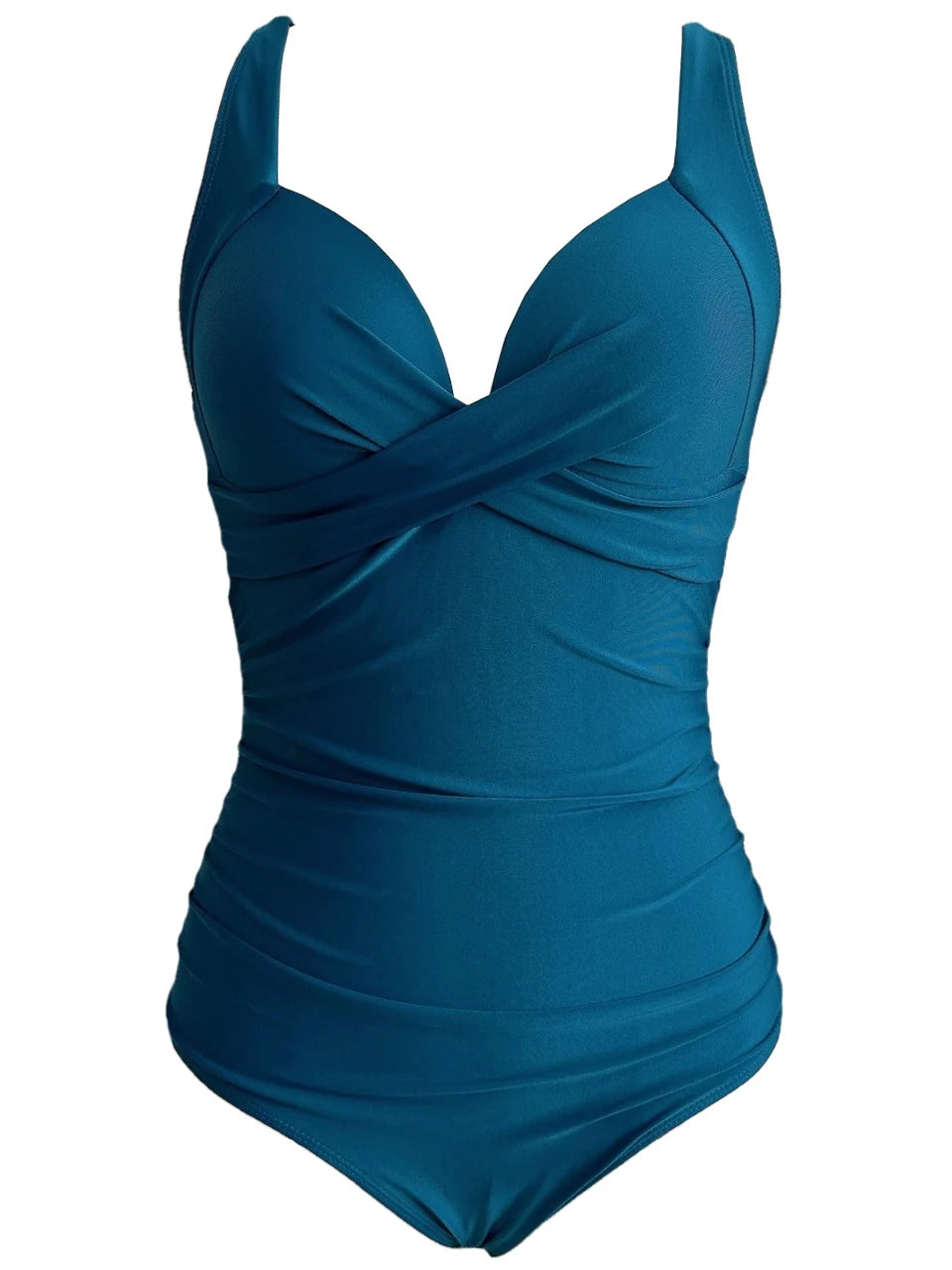 Ruched Solid One-Piece Swimsuit