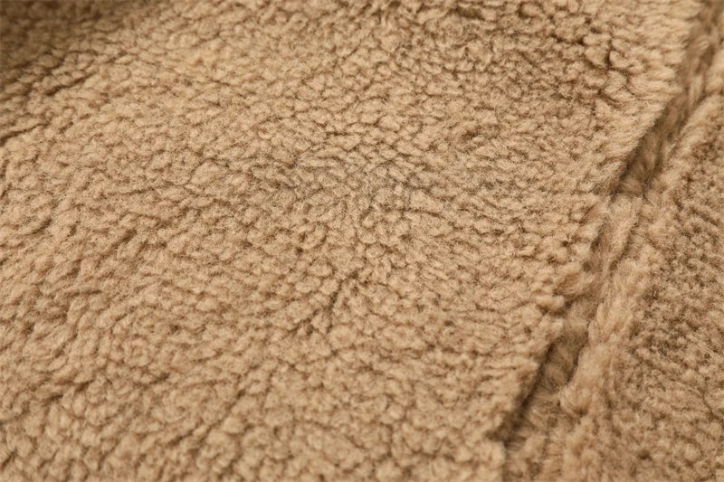 Brown Contrast-Trim Short Zip-Front Jacket
