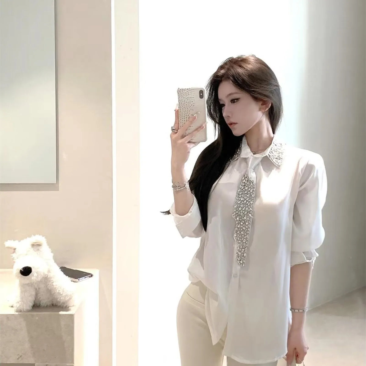 Women's Long Sleeve Button Front Shirt