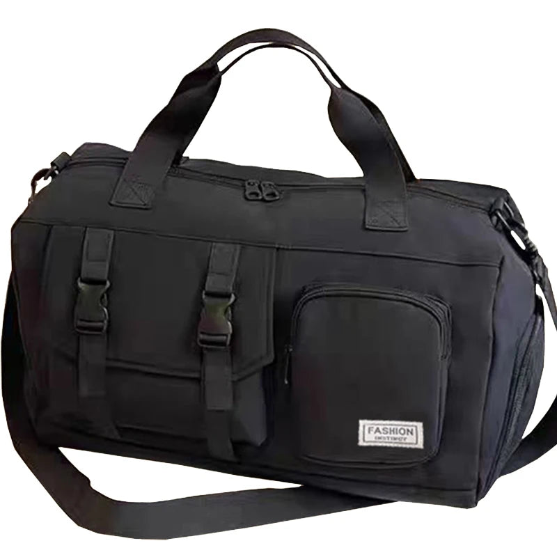 Travel Duffle Bag with Front Pockets and Shoulder Carry Strap