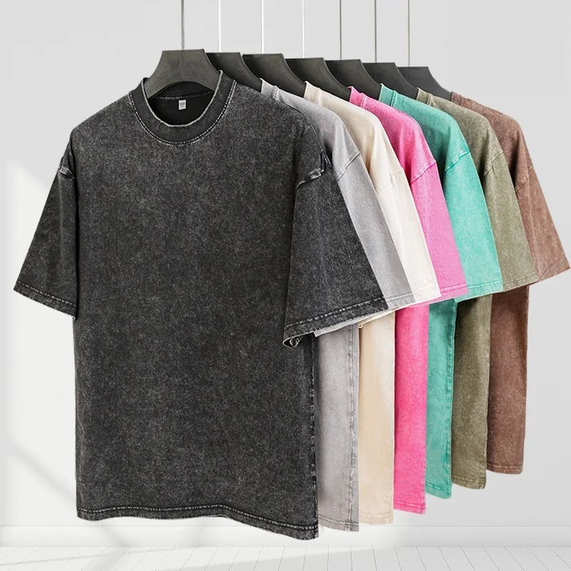Solid Crew Neck Short Sleeve Loose Casual T Shirt