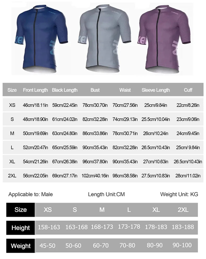 Men's Short Sleeve Full-Zip Cycling Jersey with Mesh Sleeve Panels