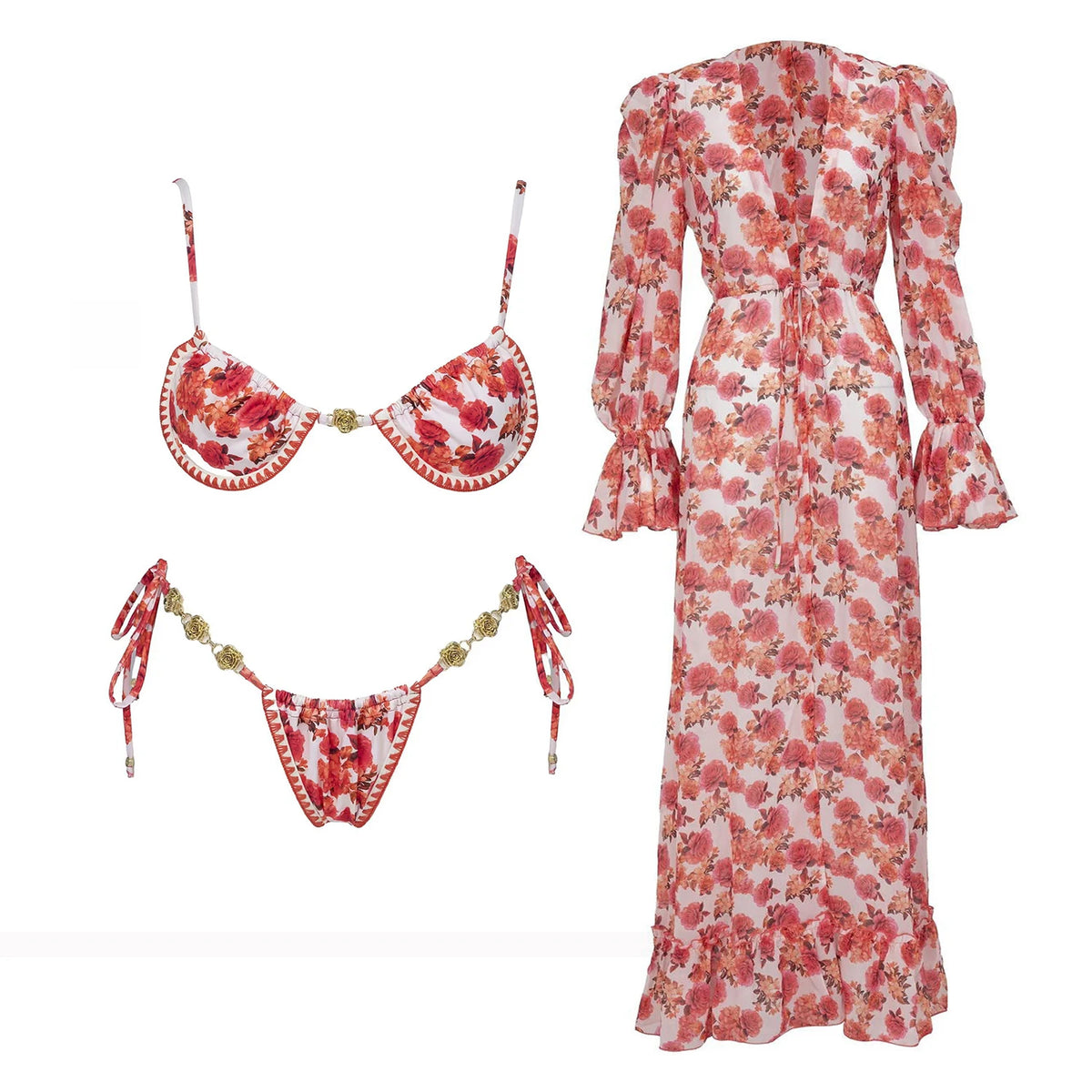 Printed Bikini with Matching Cover-Up
