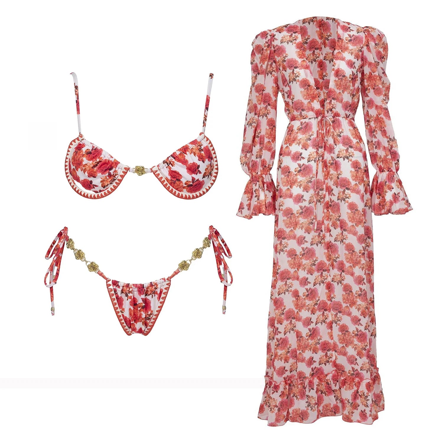 Printed Bikini with Matching Cover-Up