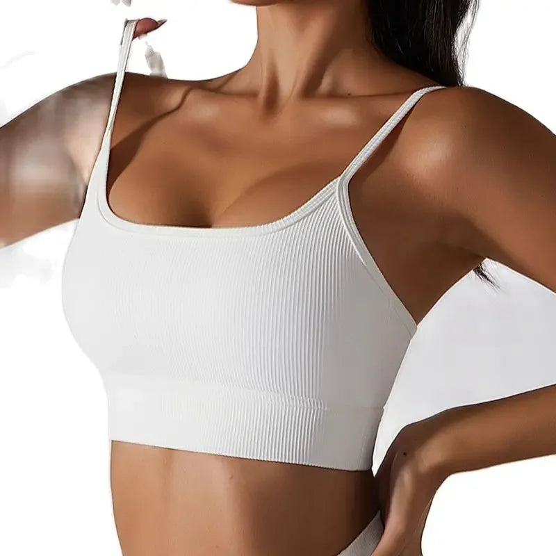 Women's Thin Strap Bra And Shorts Yoga Set