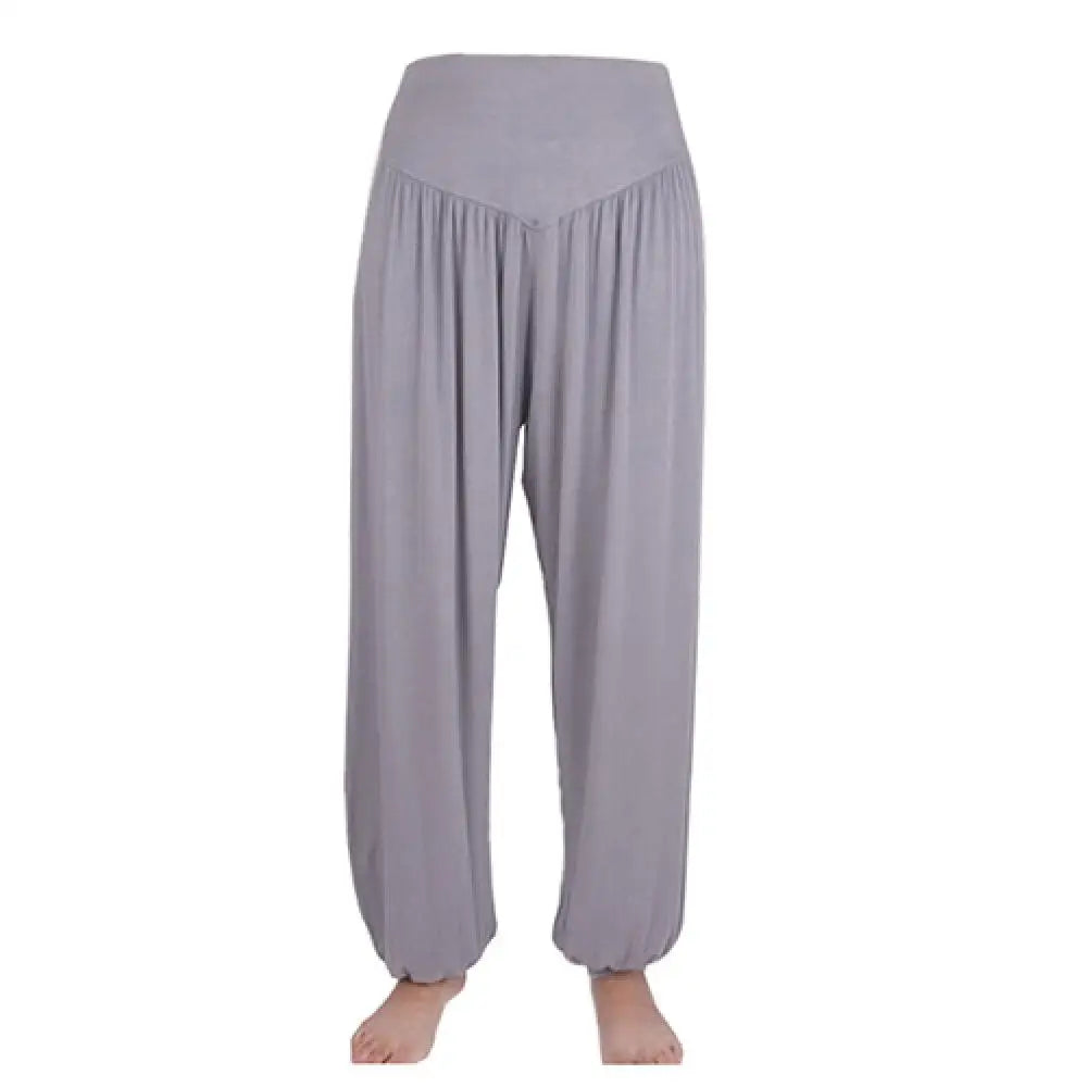 Women's Loose Harem Dance Pants with Gathered Ankles for Yoga Practice