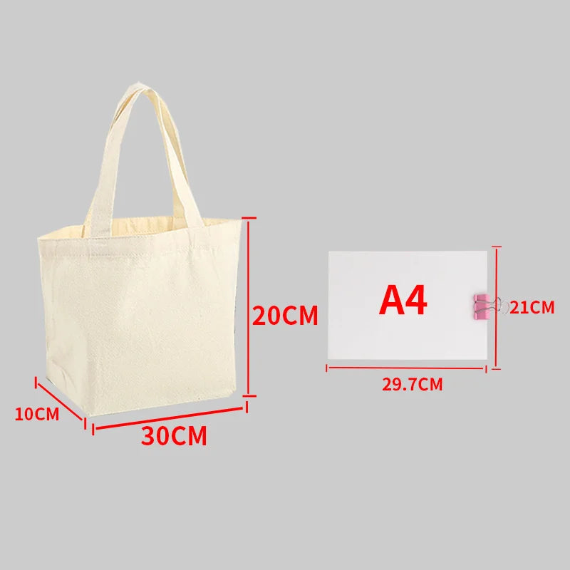 Plain Canvas Style Tote Bag with Long Shoulder Handles