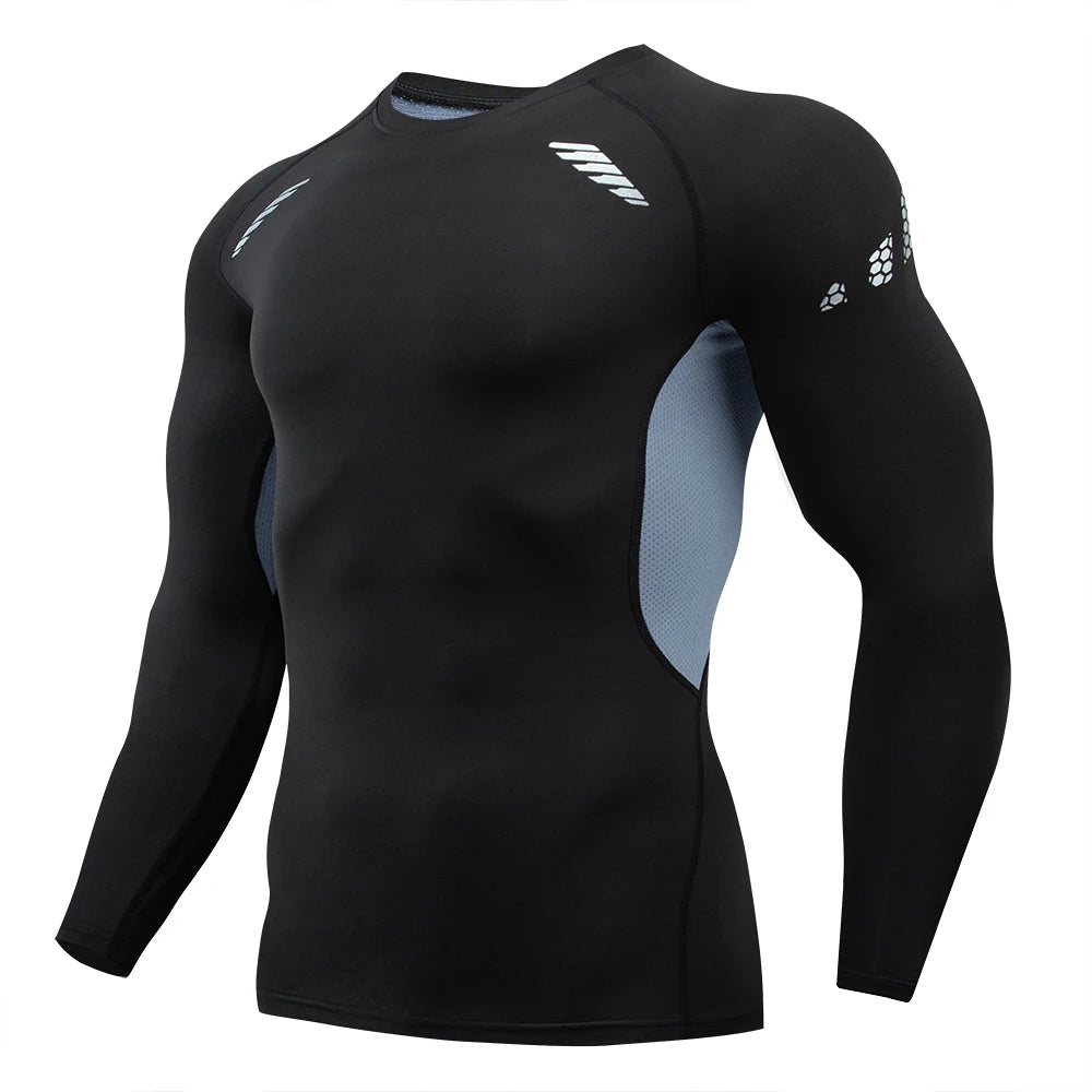 Fitted Crew Neck Long Sleeve Compression T Shirt