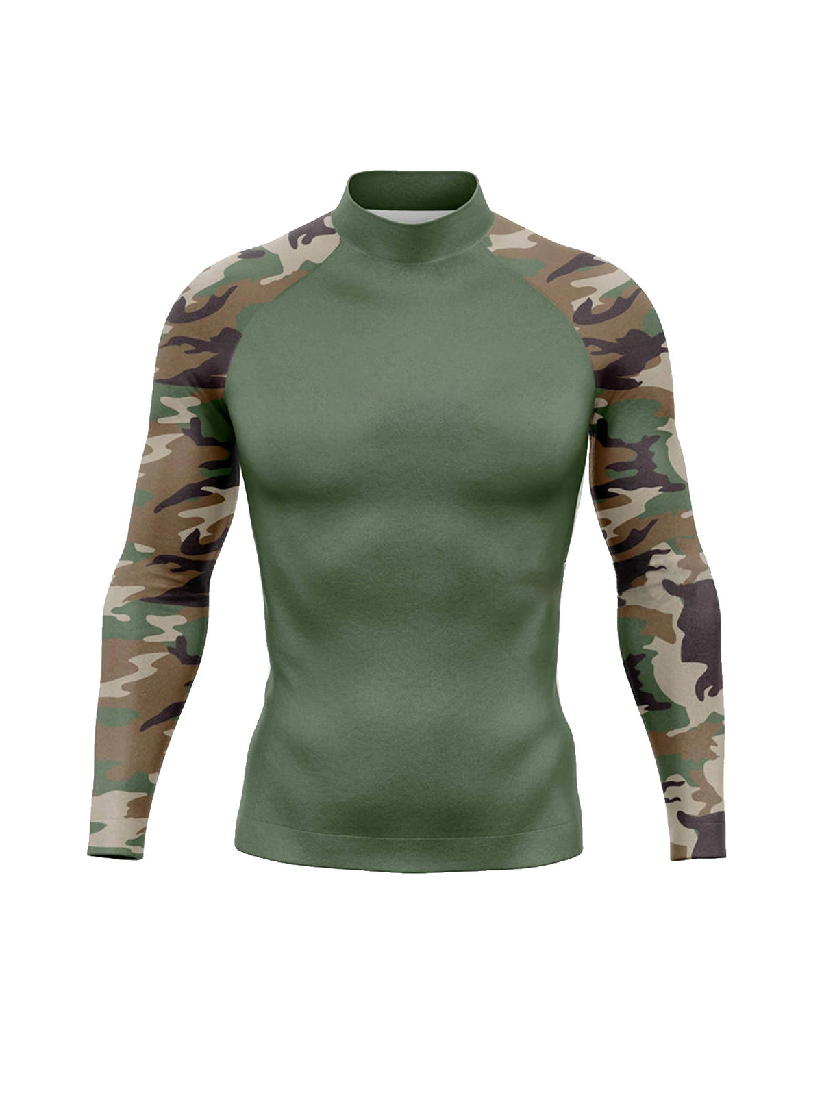 Men's Long Sleeve Rash Guard with a Round Neck for Swimming