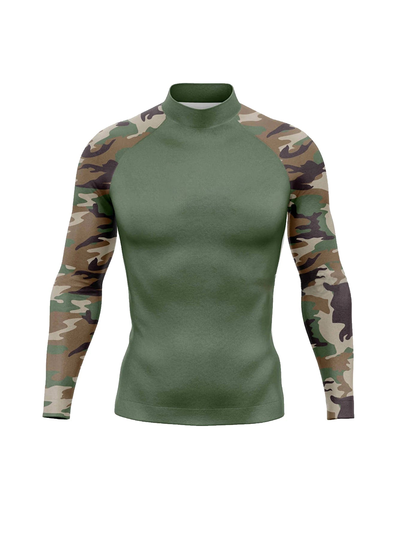 Men's Long Sleeve Rash Guard with a Round Neck for Swimming