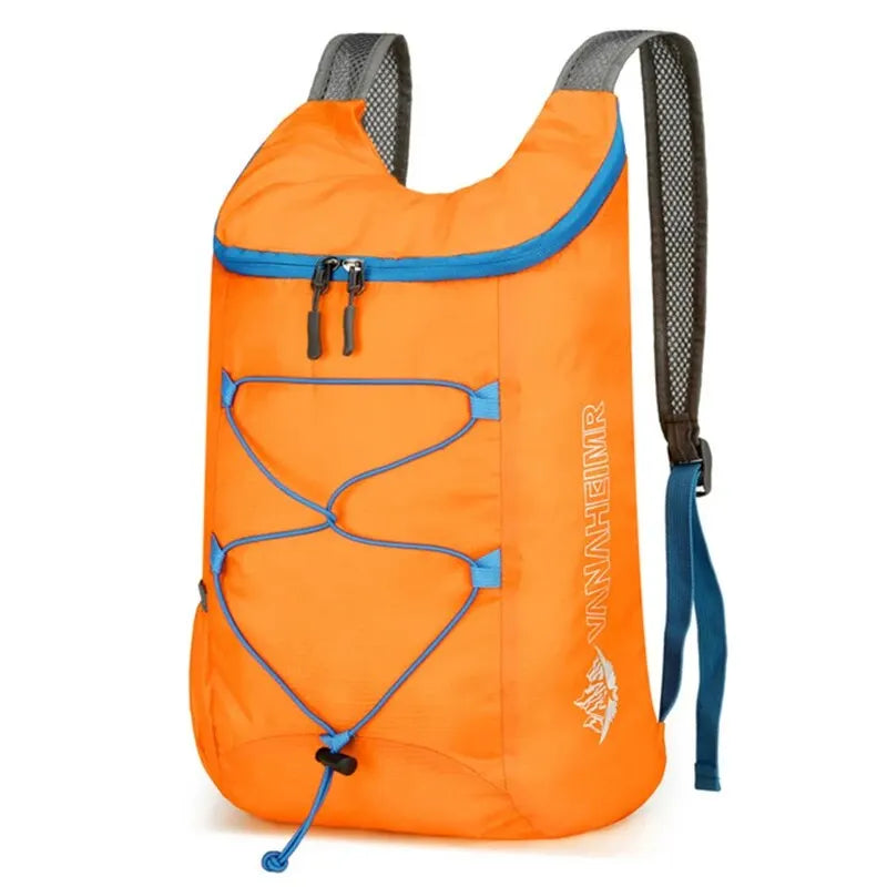 Foldable Outdoor Backpack with Front Cord and Side Pockets