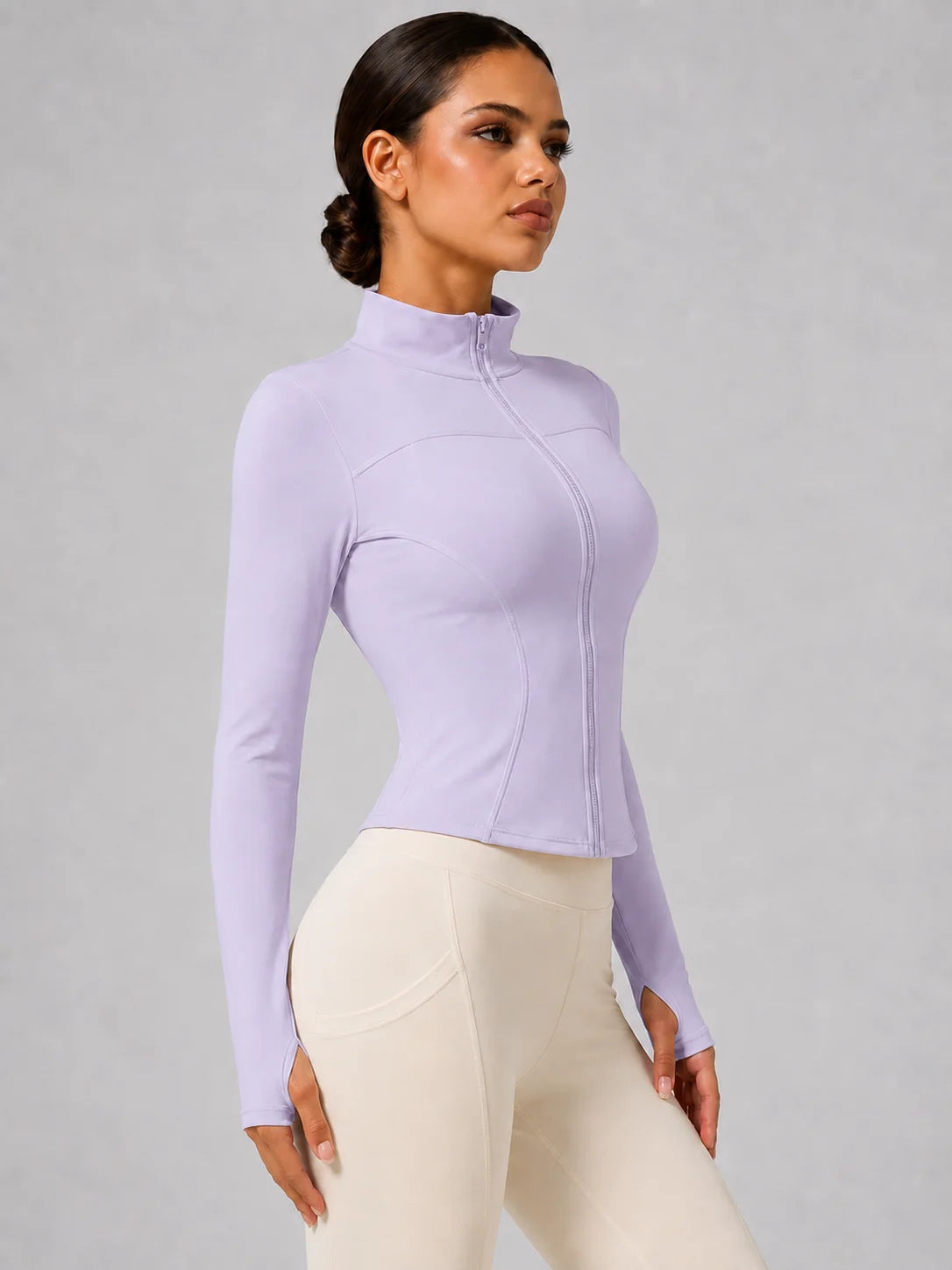 Women's Full-Zip Yoga Jacket with Thumbholes