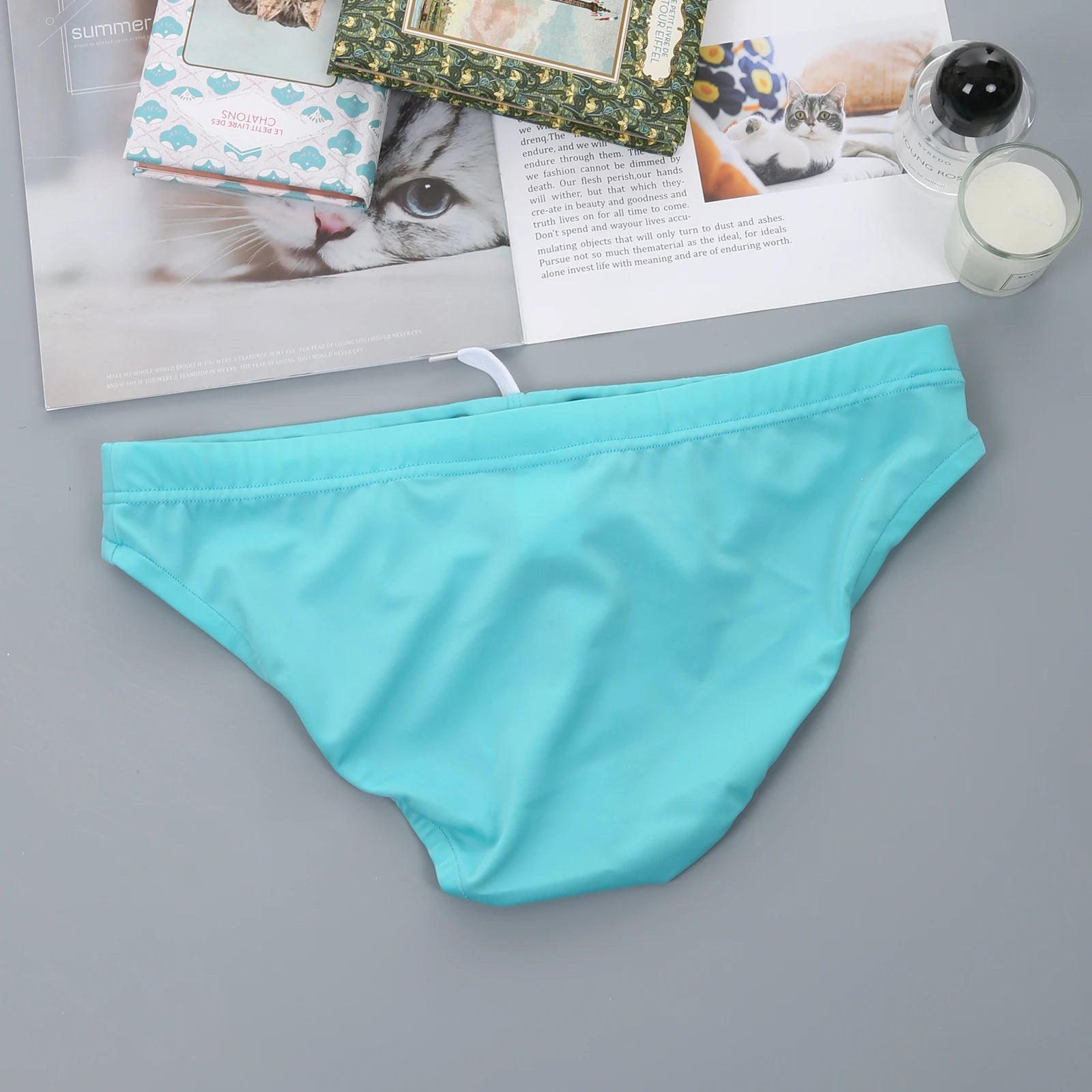 Men's Swimsuit Bottoms in Low-Waist Swim Brief Style for Beach and Pool Wear