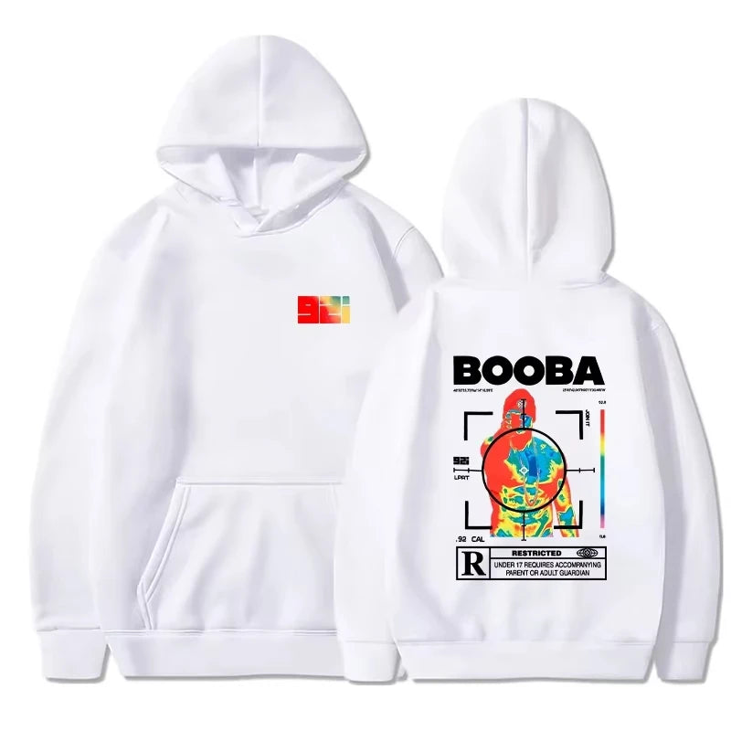 Graphic-Print Long-Sleeve Knit Pullover Hoodie