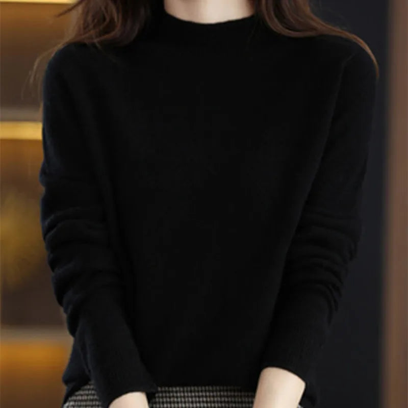 Women's Raised Rib Long Sleeve Knit Sweater Casual Knit Layer