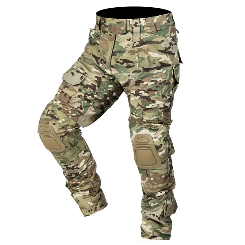 Men's Camouflage Cargo Pants with Knee Pads